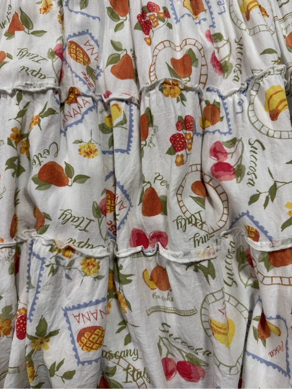 Pink Rose Fruit Print Mini Summer Dress Size Small - Picture 3 of 8